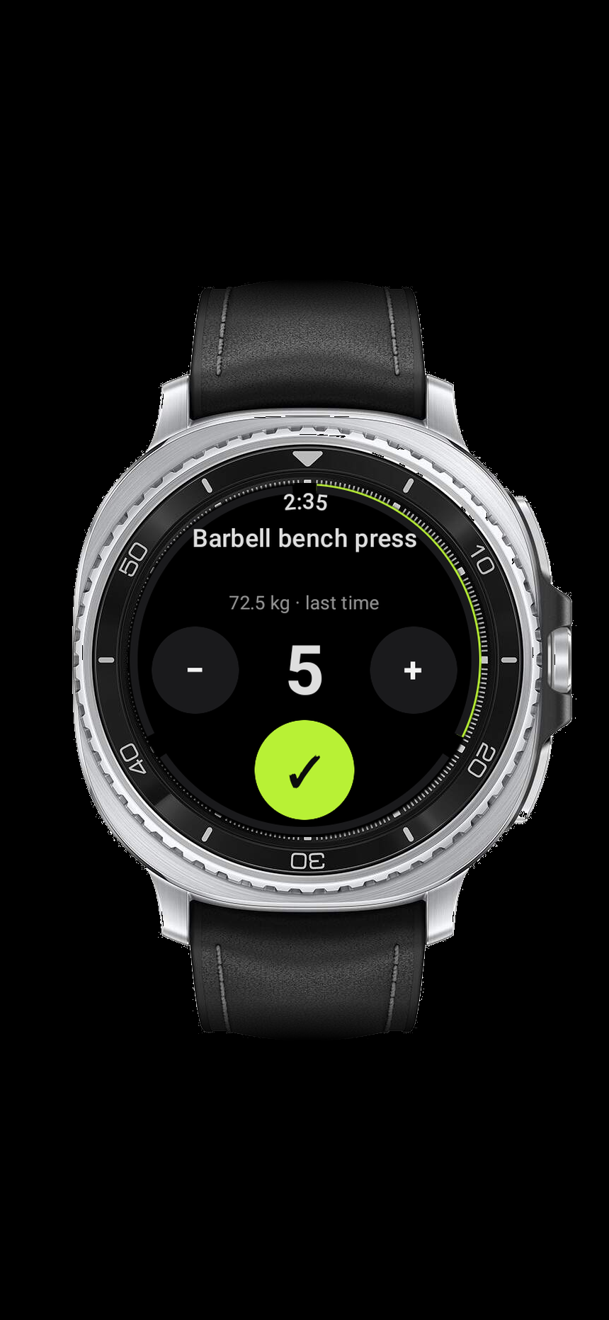 Tapset on a Galaxy Watch 8 Classic — Wear OS rep counter
